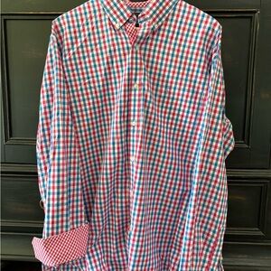 Tailorbyrd Red and Blue Plaid Button Down Shirt